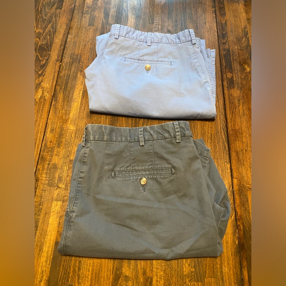 Lot Of 2 Peter Millar Chino Shorts Mens Waist Size 40 Blue Gray 9” Inseam Golf